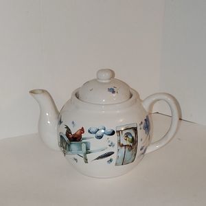 Marjolein Bastin Tea Pot Country Cottage Nature Artist Birds Vintage 1995